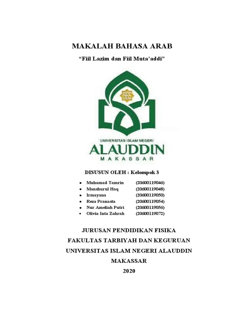 Makalah Bahasa Arab Kel 3 Pdf