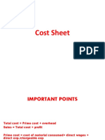 Cost Sheet 3rd Class