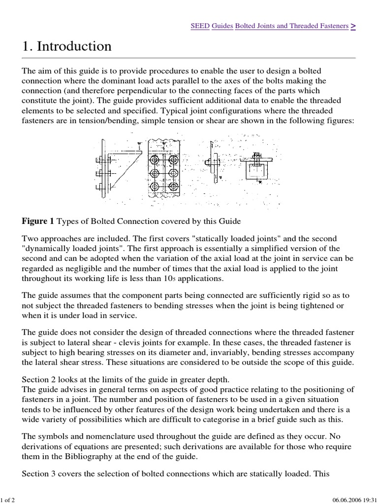 1.bolted Joints and Threaded Fasteners PDF | PDF | Screw | Stress ...