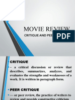 Movie Review: Critique and Peer Critique