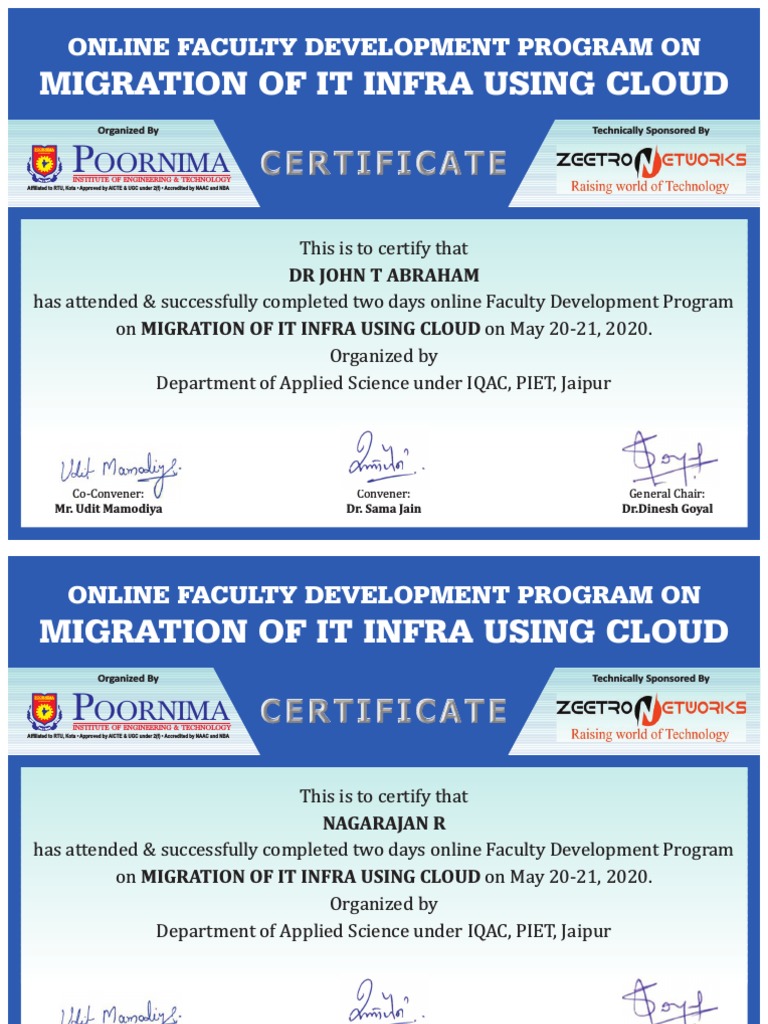 Faculty Development on Cloud Migration | PDF | Domestic Policy ...