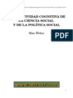 Weber Max-La Objetividad Cognitiva de La Ciencia Social y de La Política Social PDF