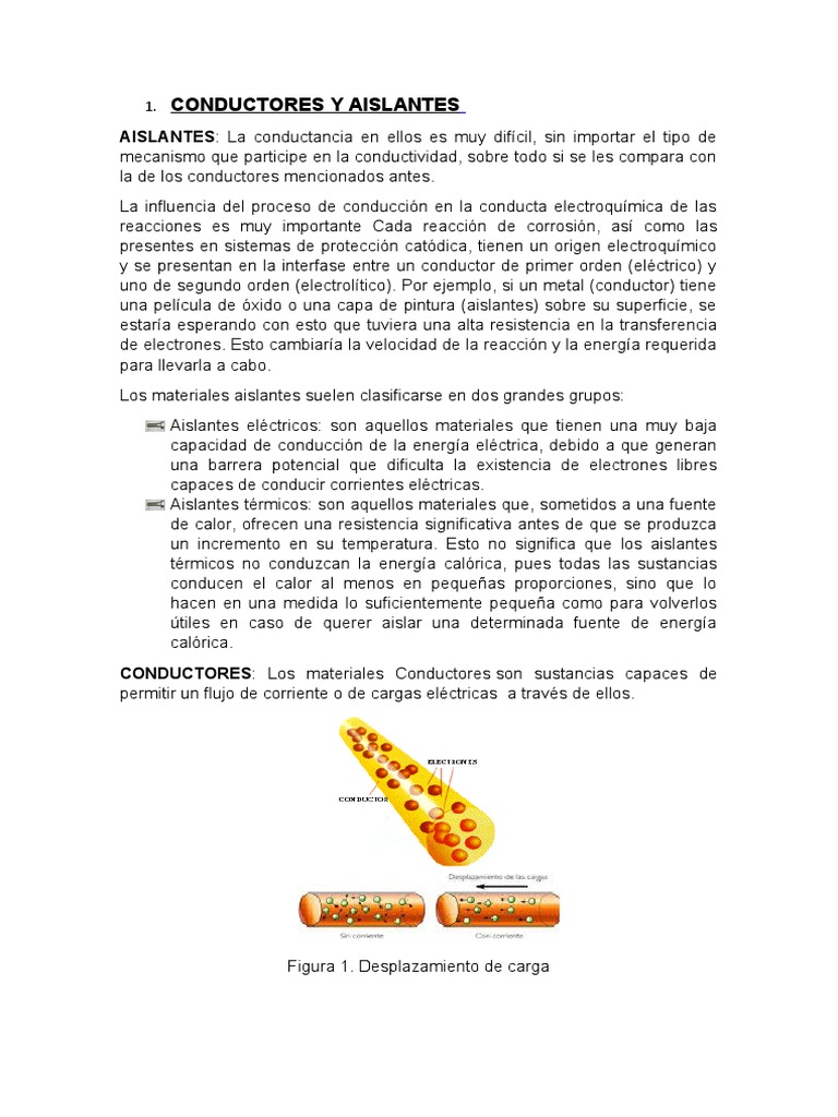 Conductores y Aislantes | PDF | Resistividad Eléctrica y Conductividad ...