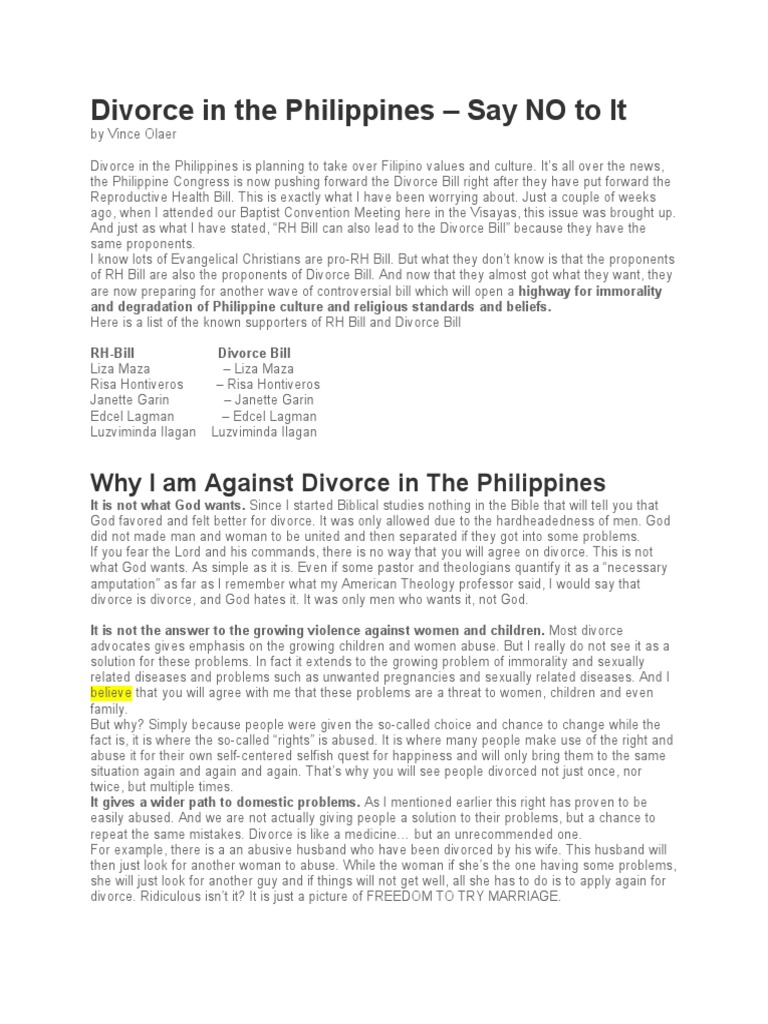 anti divorce essay