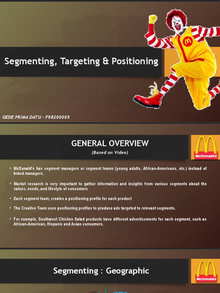 McDonald's Market Segmentation Strategies | PDF | Mc Donald's | Lunch