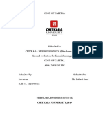 Cost of Capital Analysis of ITC