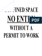 CONFINED SPACE No Entry