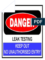 Danger Leak Testing at A3