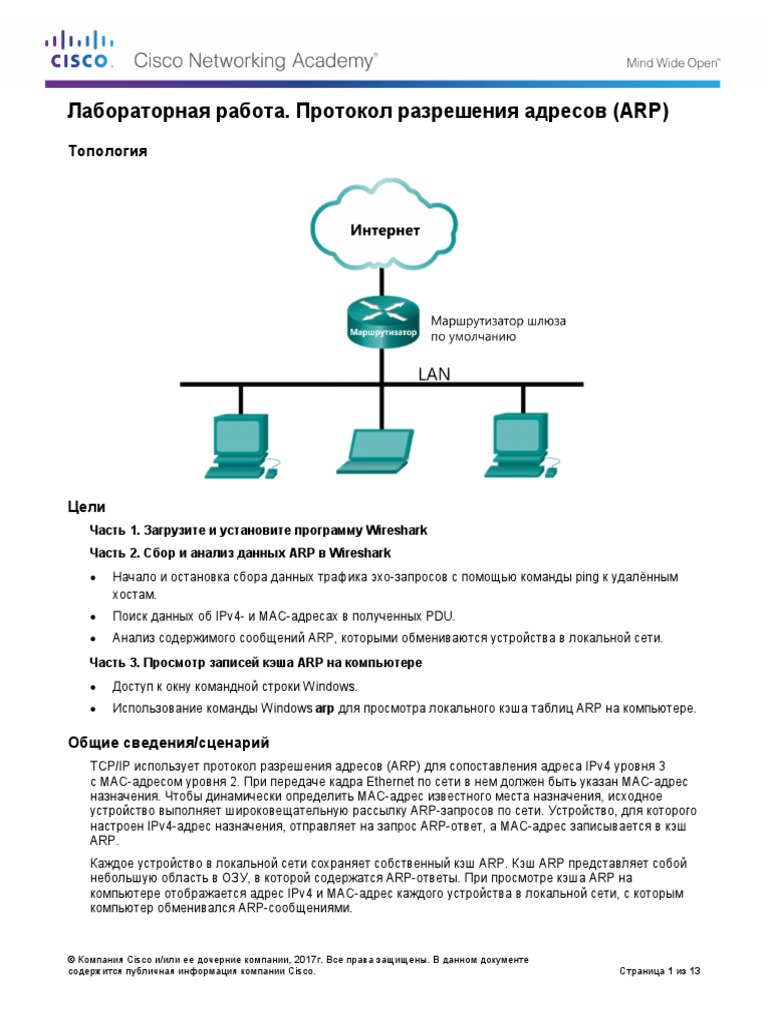 3.4.3.5 Lab - Address Resolution Protocol (ARP) | PDF