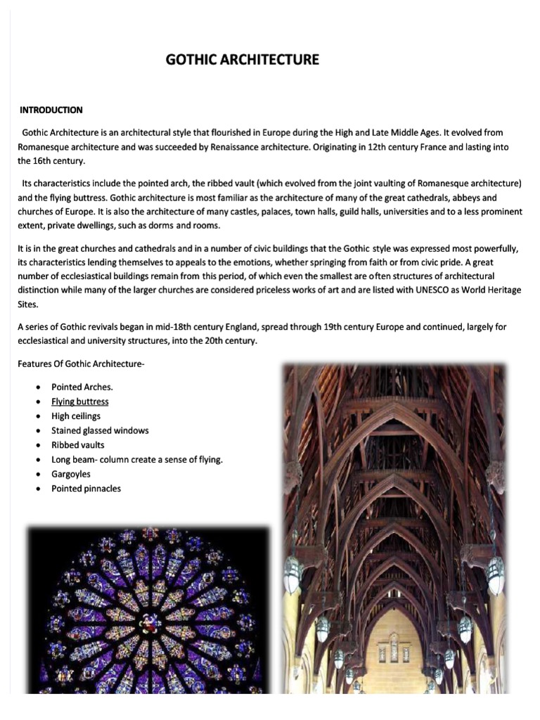 Gothic Report | PDF | Gothic Architecture | Vault (Architecture)