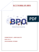 Project Work On Bpo: Submitted By: Afrin Khatun Roll No: 2 Sub: Business Studies