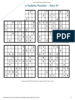 Free Printable Sudoku Puzzles, Easy #1