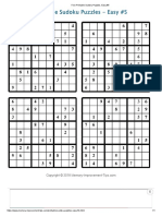 Free Printable Sudoku Puzzles, Easy #5 PDF