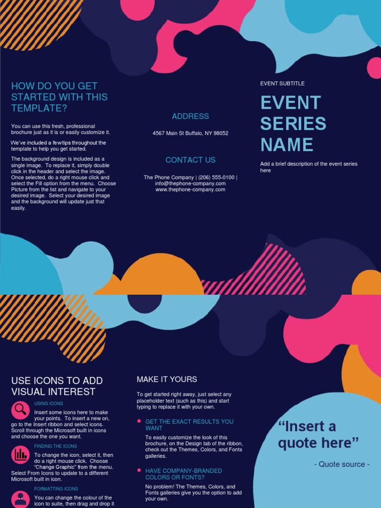 Customizable Event Brochure Template | PDF | Icon (Computing ...
