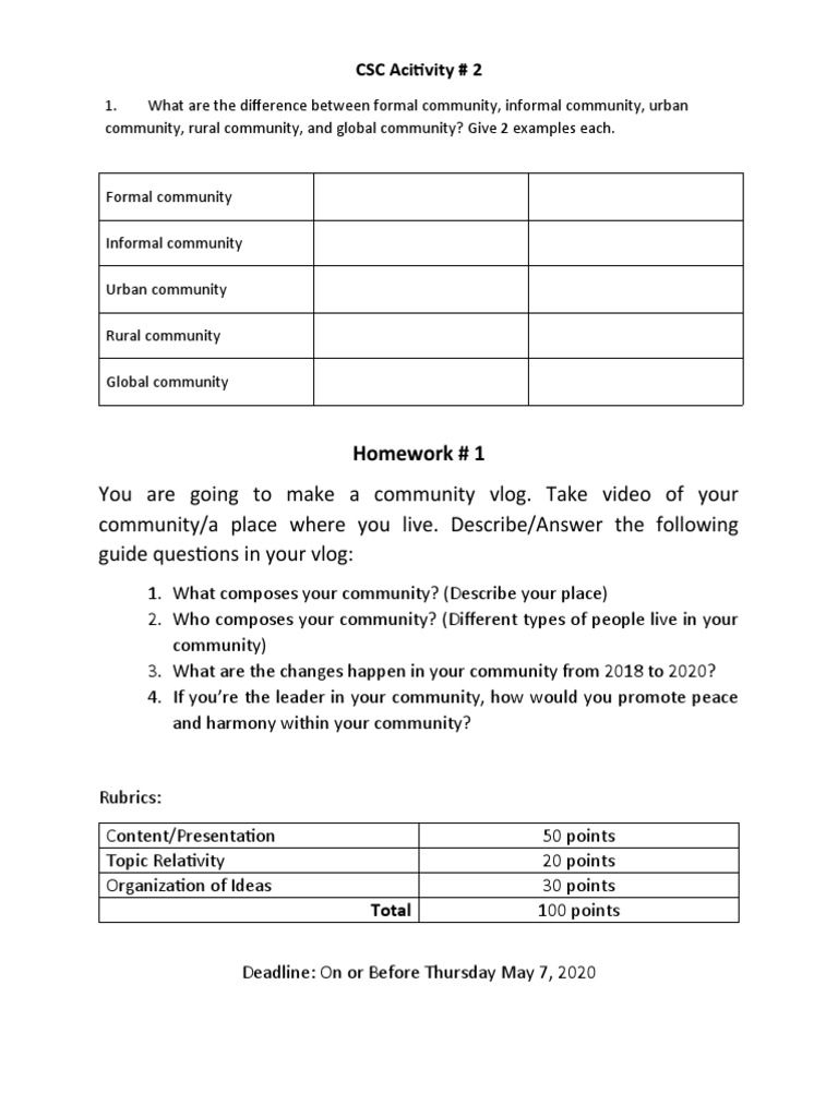 CSC Acitivity # 2 | PDF