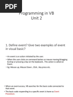 Programming in VB Unit 2