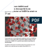 Anticorpi Care Inhibă Noul Coronavirus Descoperiți La Un Pacient Infectat Cu SARS În Urmă Cu 17 Ani