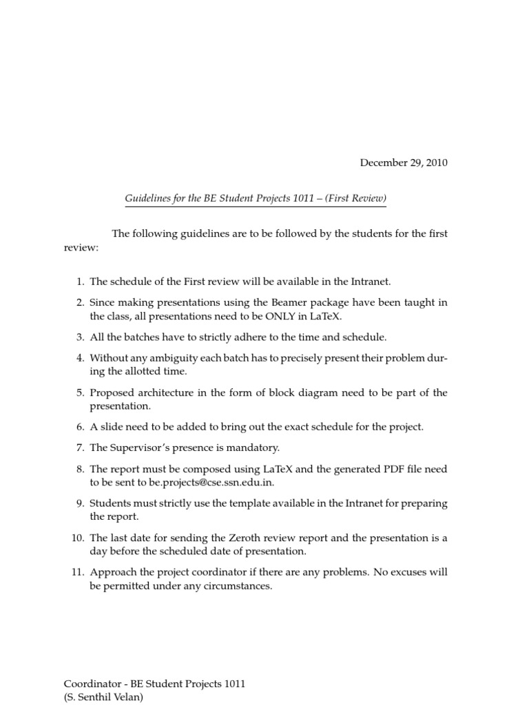 BE Student Project Guidelines 1011 | PDF | Art | Technology & Engineering