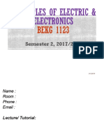 Principles of Electric & Electronics: BEKG 1123