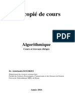 Cours - BOUDRIES Abdelmalek - Algorithmique Cours Et Travaux Dirigés PDF