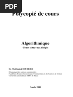 Cours - BOUDRIES Abdelmalek - Algorithmique Cours Et Travaux Dirigés PDF