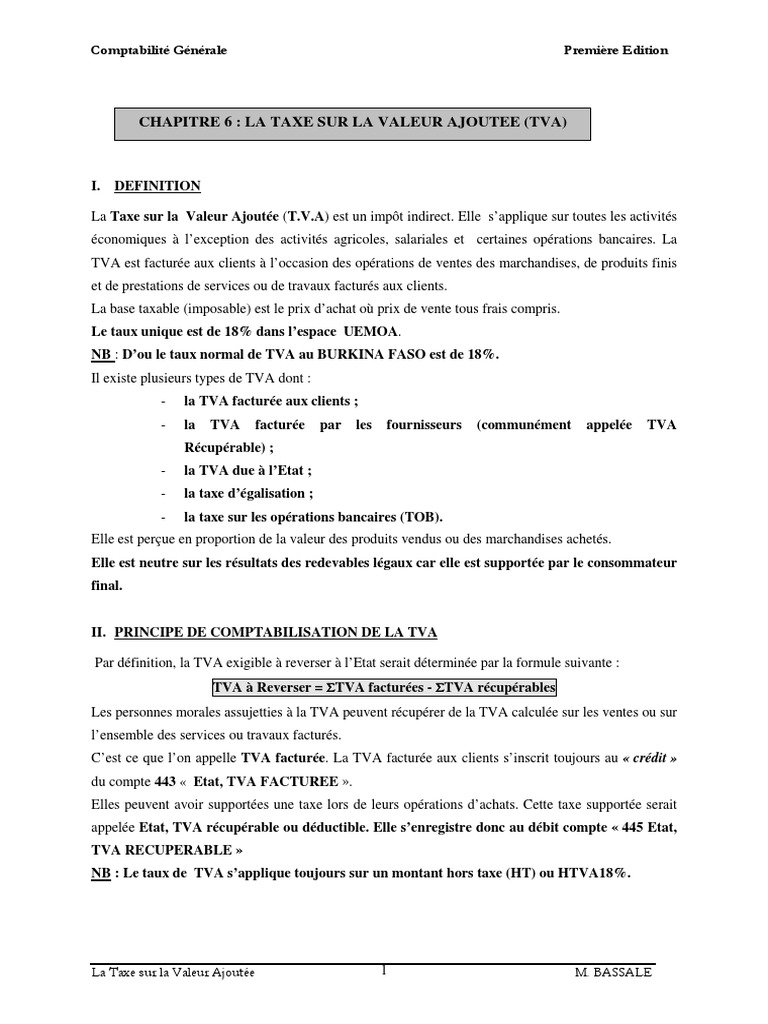 Comprendre la Taxe sur la Valeur Ajoutée | PDF | Taxe sur la valeur ...