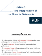 Analysis and Interpretation of The Financial Statements