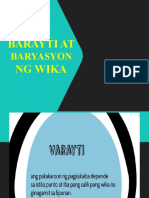 Reporting Final BARAYTI AT BARYASYON NG WIKA