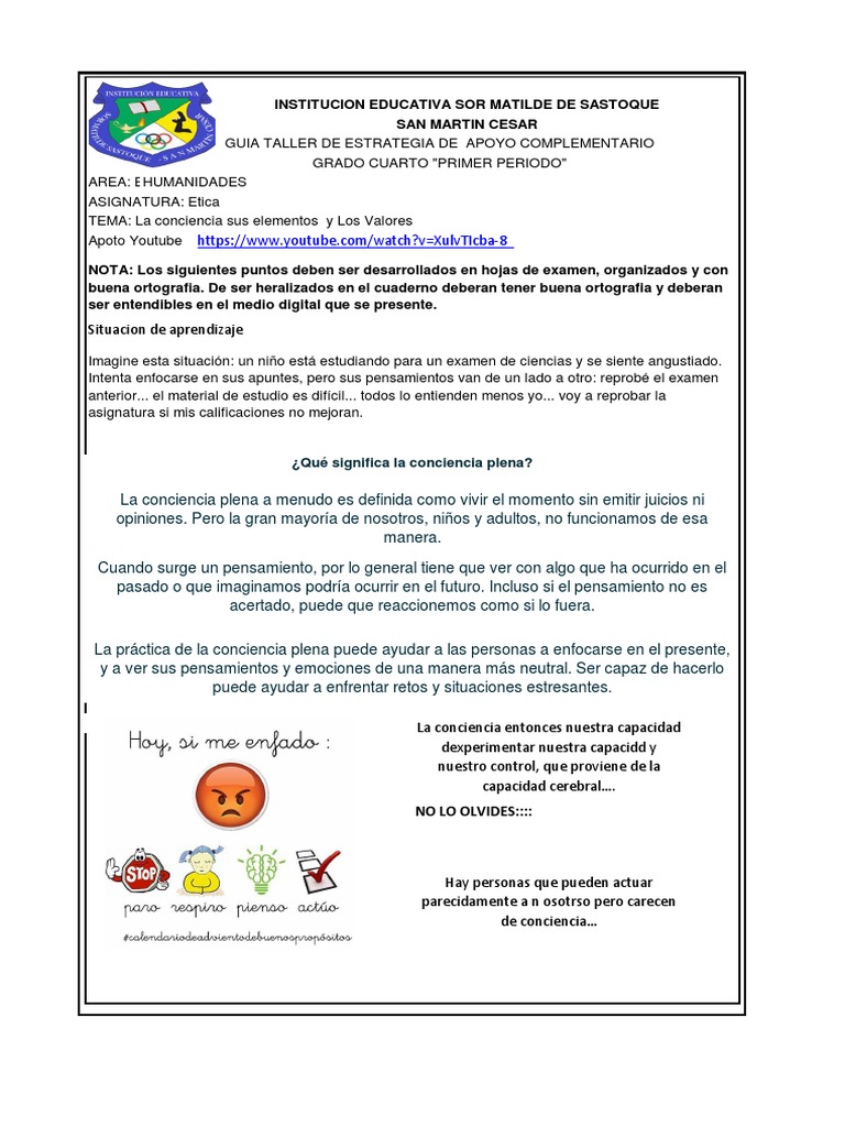 Guia 4° Etica JERC PDF | PDF | Prueba (evaluación) | Ciencia cognitiva