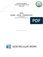 QCM -- Microsoft Word - Excel - PowerPoint