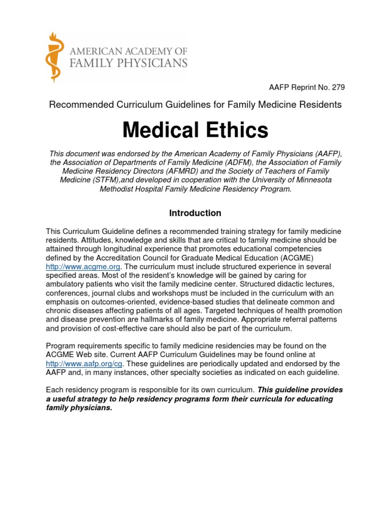 Medical Ethics Family Medicine Medical Ethics