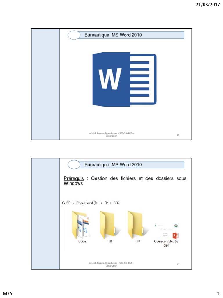 Comment Se Nomme Le Menu D Icônes De Word 2013 CoursSEG S4 15mars2017 2 | PDF | Microsoft Word | Mise en page