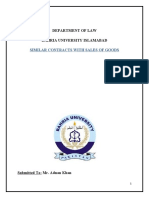 Department of Law Bahria University Islamabad: Similar Contracts With Sales of Goods