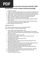 The Below Is Are The End To End Steps Involved in NON PO WF (From Invoice Receipt To Document Posting)