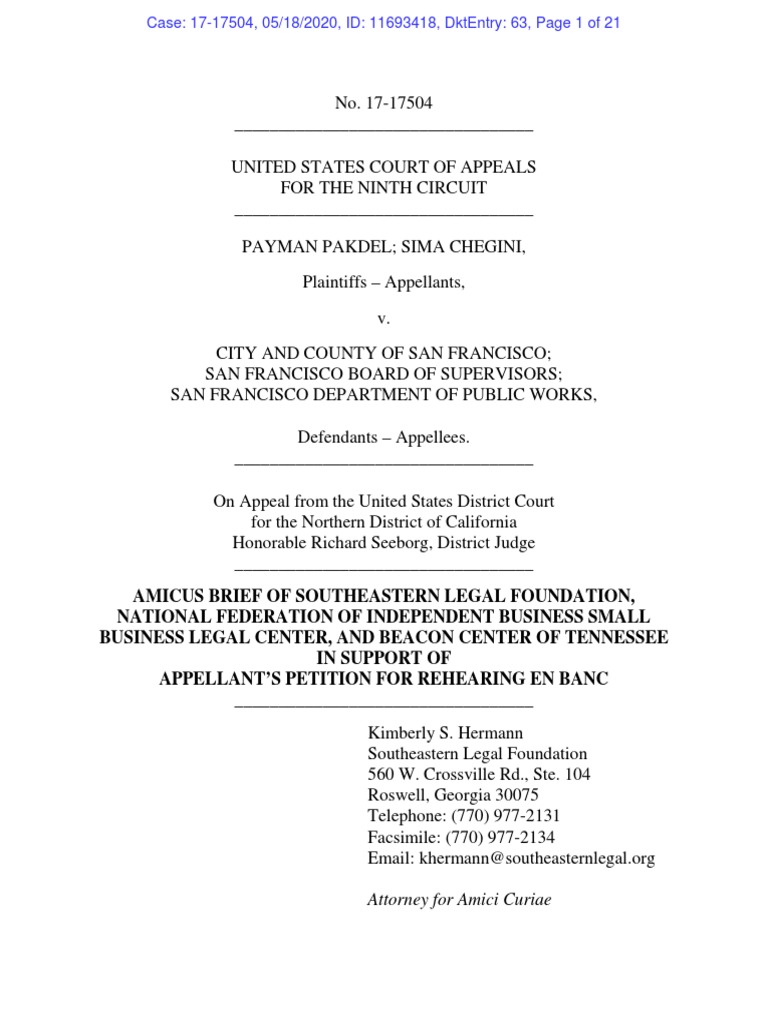 Southeastern Amicus Brief | PDF | Amicus Curiae | Fifth Amendment To ...