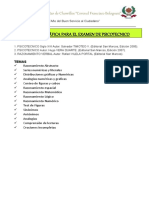 Referencia Biliográfica para El Examen de Psicotecnico: Escuela Militar de Chorrillos "Coronel Francisco Bolognesi"