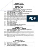 Assignment-1 (CO-1) Problems of Vector Analysis Assignment-2 (CO-1) Static Electric Fields