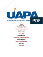 TAREA  4 DE LEGISLACION Y GESTION EDUCATIVA DE WENDY MARTINEZ
