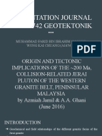 Presentation Journal Stag 3742 Geotektonik