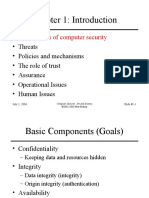 Chapter 1: Introduction: - Components of Computer Security
