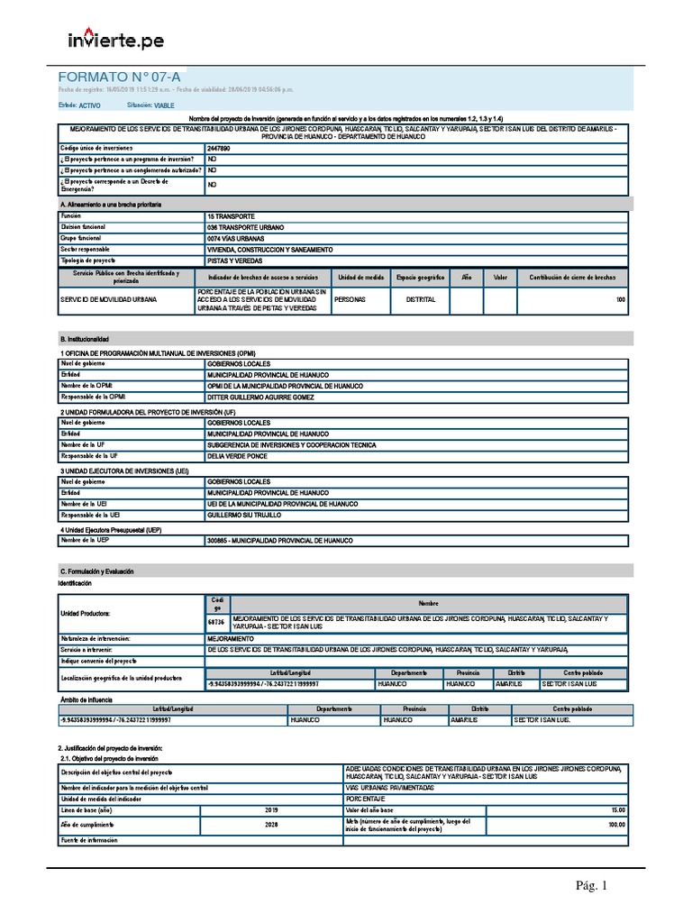 Formato 07-A | PDF | Inversiones | Economias