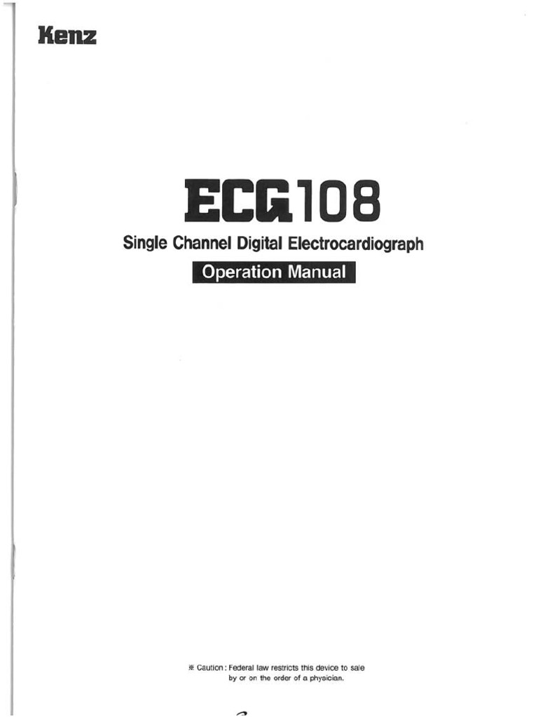 Suzuken Kenz Ecg 108 Operation Manual