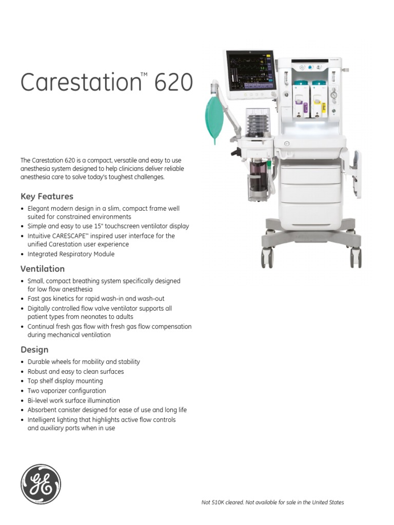 Carestation 620 Key Features PDF Breathing Carbon Dioxide