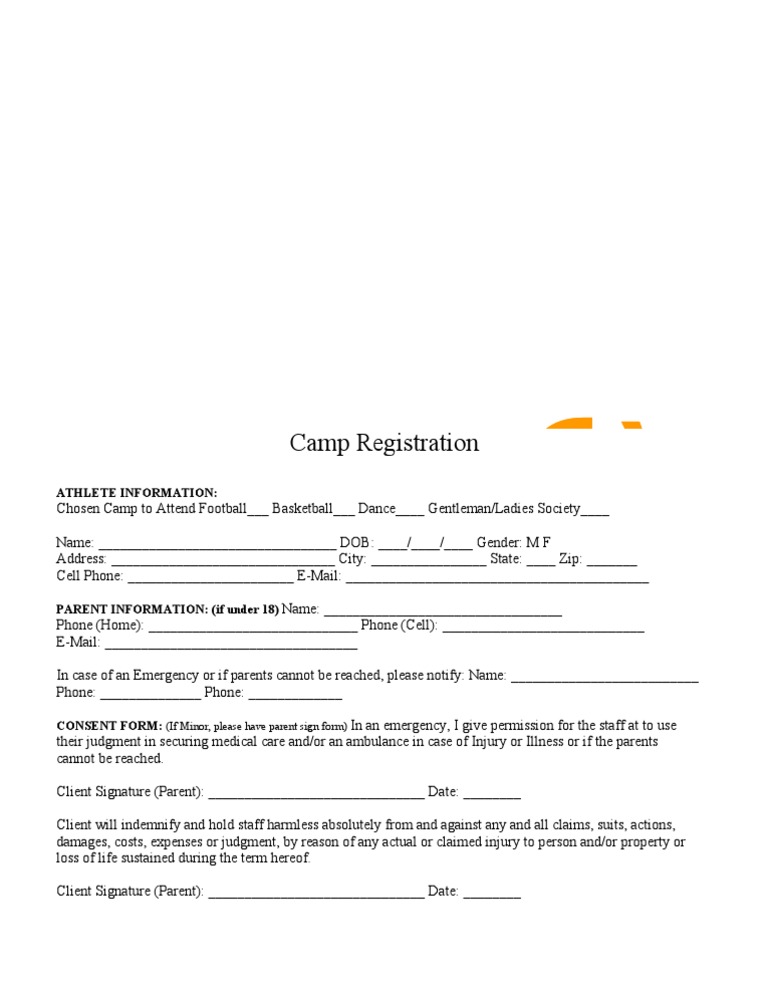 Camp Registration | PDF | Career & Growth