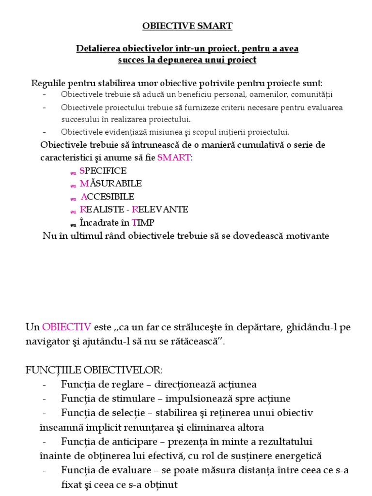 Despre Obiective SMART | PDF