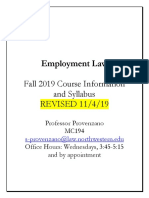 Provenzano Employment Law Syllabus Fall 2019 