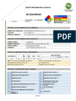 Impermeabilizante acrílico hoja datos seguridad