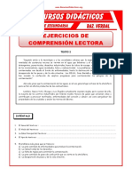 Comprensión de Lectura Ejercicios para Quinto de Secundaria