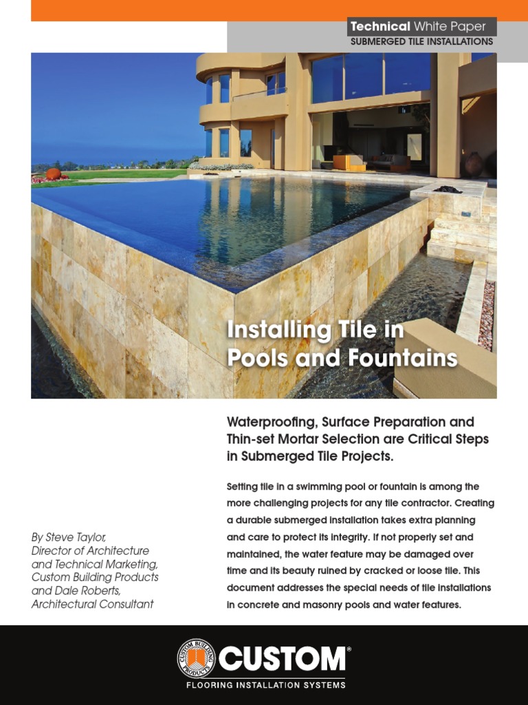 Installing Tile in Pools and Fountains: Technical White Paper | PDF ...
