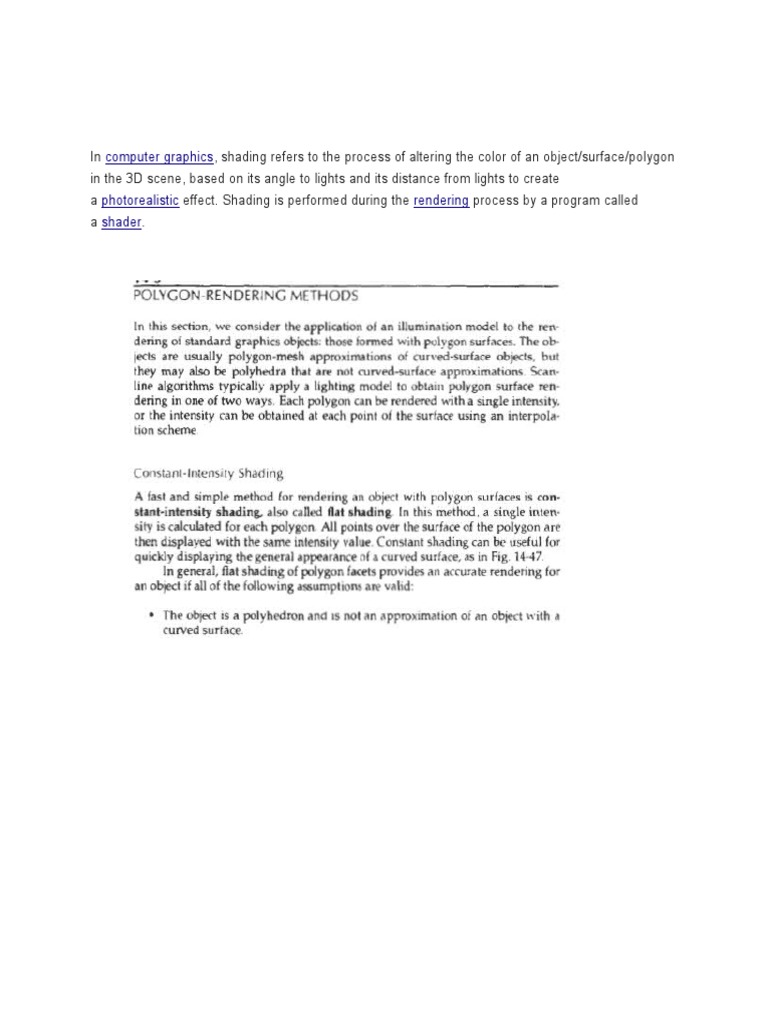 Types of Shading in Computer Graphics | PDF | Teaching Methods & Materials